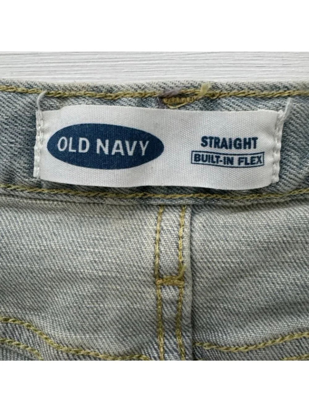 Old Navy Boys 18 Straight Built-In Flex Distressed Jeans Adjustable Waist NWT
